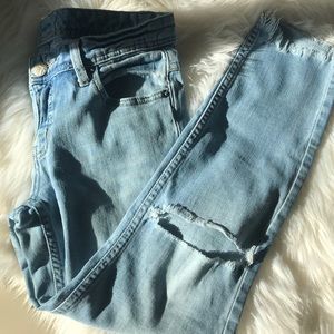 Free people open knee jeans